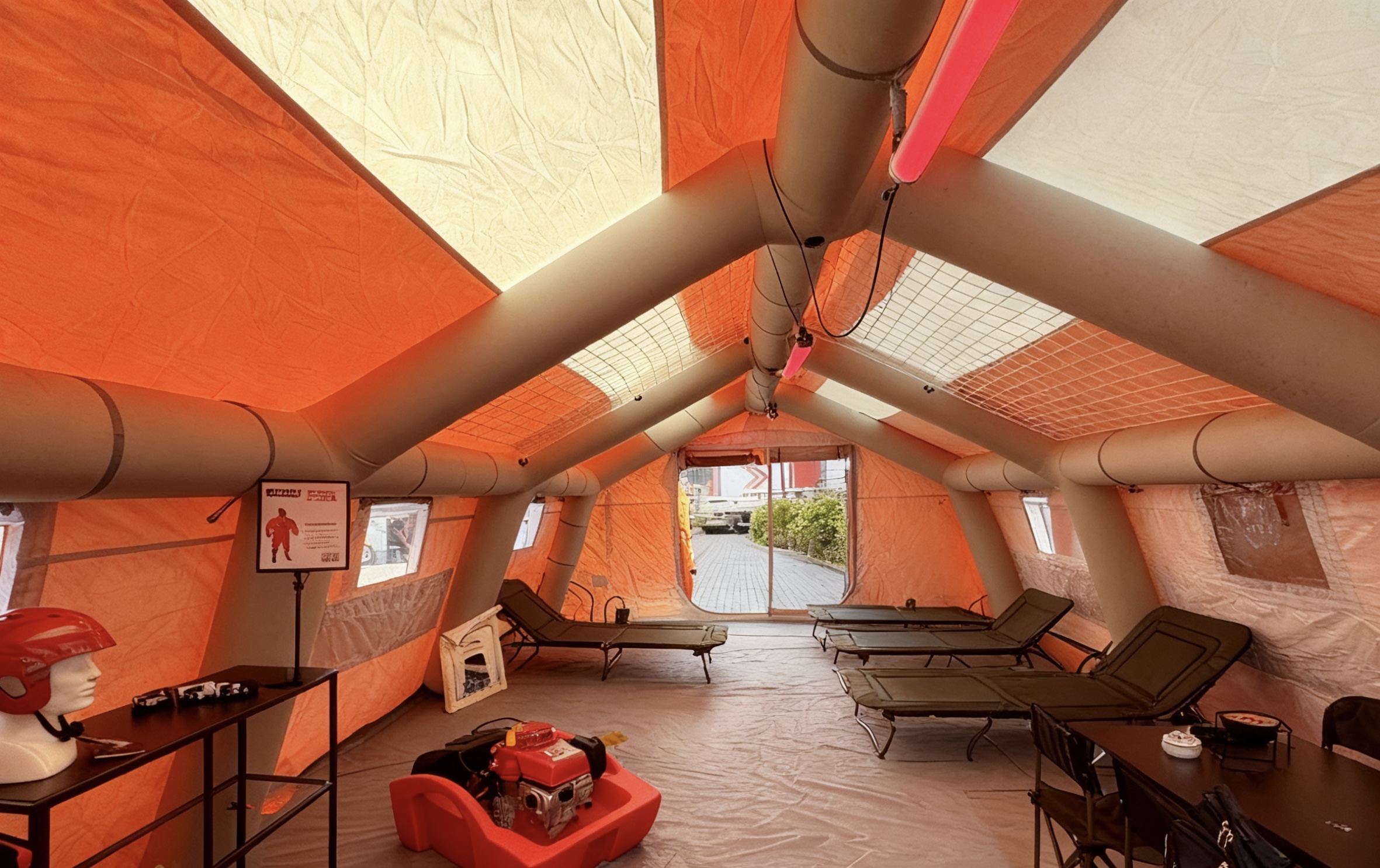 DEJIA Tent Fabric inflatable tube frame7805 1100gsm